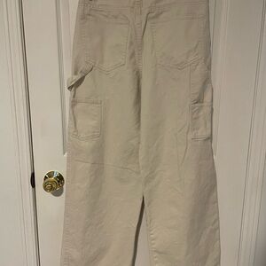 Refuge Denim Beige Wide Leg Carpenter Pants Size Women’s Small